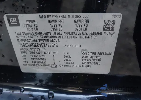 2014 Chevrolet Silverado 1500 1Lt from USA, damaged, VIN 1GCVKREC1EZ177313